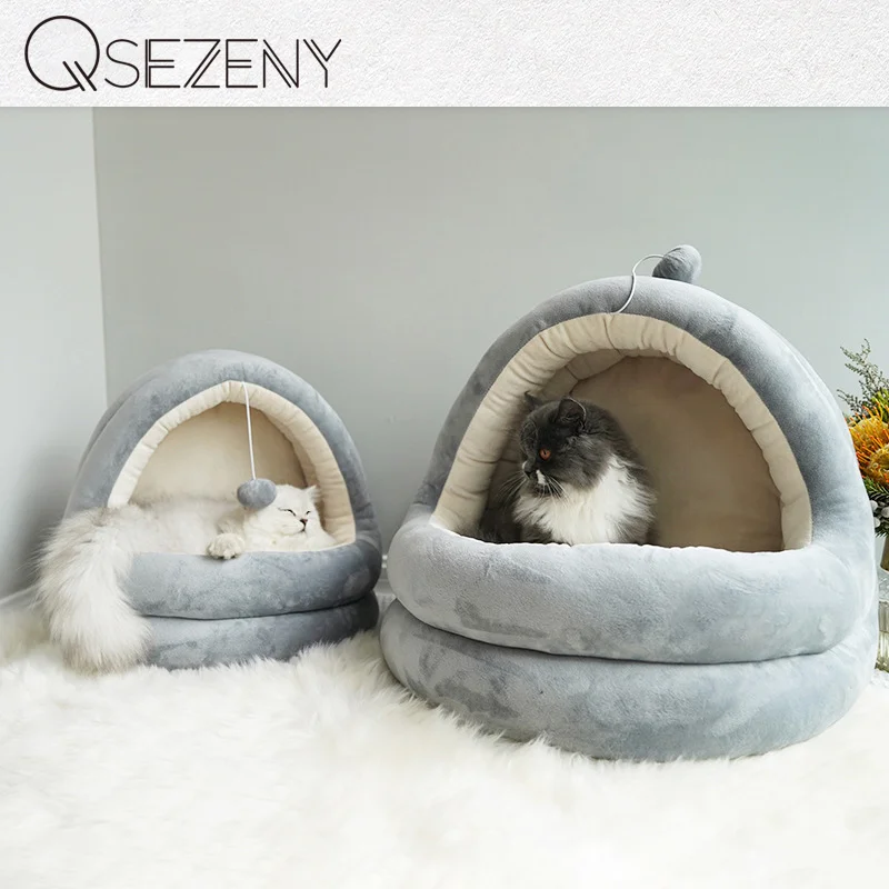 

QSEZENY домик для кошек домик для домашних питомцев домик для кошек скамейка для кошек хлопковая продукция для домашних животных щенок мягкий ...