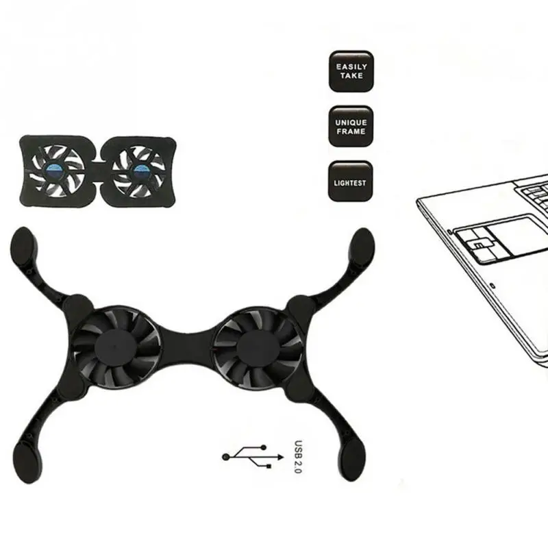 Охлаждающая подставка USB радиатор складной портативный маленький вентилятор