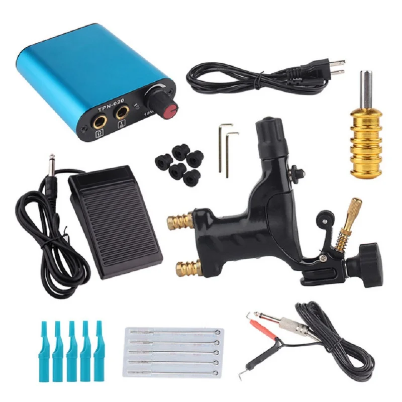 

New Complete Tattoo Set Coil Tattoo Machine Set Tattoo Power Supply Needles Professional Tattoo Machine Kit for Beginner Starter