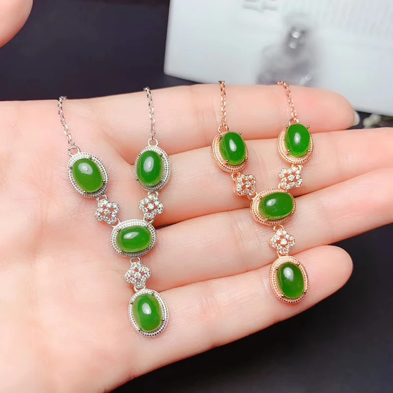 Женский комплект украшений из настоящей китайской яшмы серебро 925 пробы кольцо