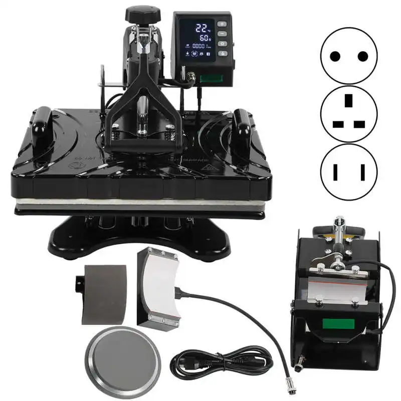 M&aacute;quina de transferencia de calor 5 en 1, presurizaci&oacute;n port&aacute;til, hierro multifuncional, 15x12 pulgadas-4