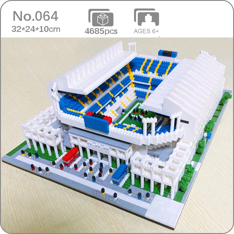 

No.064# World Architecture Football Sport Portugal Stadium Soccer Field Model Diamond Bricks Building Blocks Birthday Present