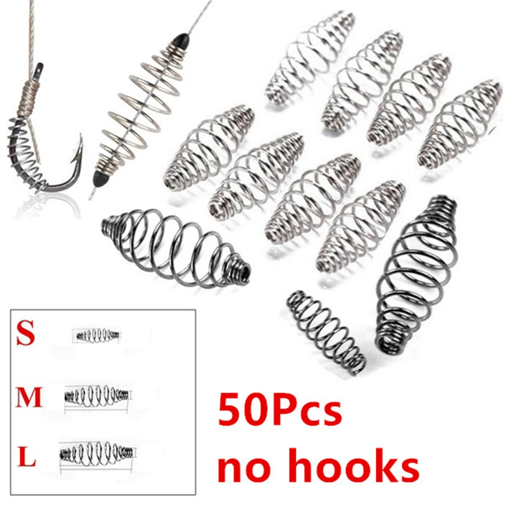 

Stainless Steel Olive Shape Spring Bait Feeder Cage Hair Rig Combi Rigs Floating Feeder Stops Carp Fishing Accessories