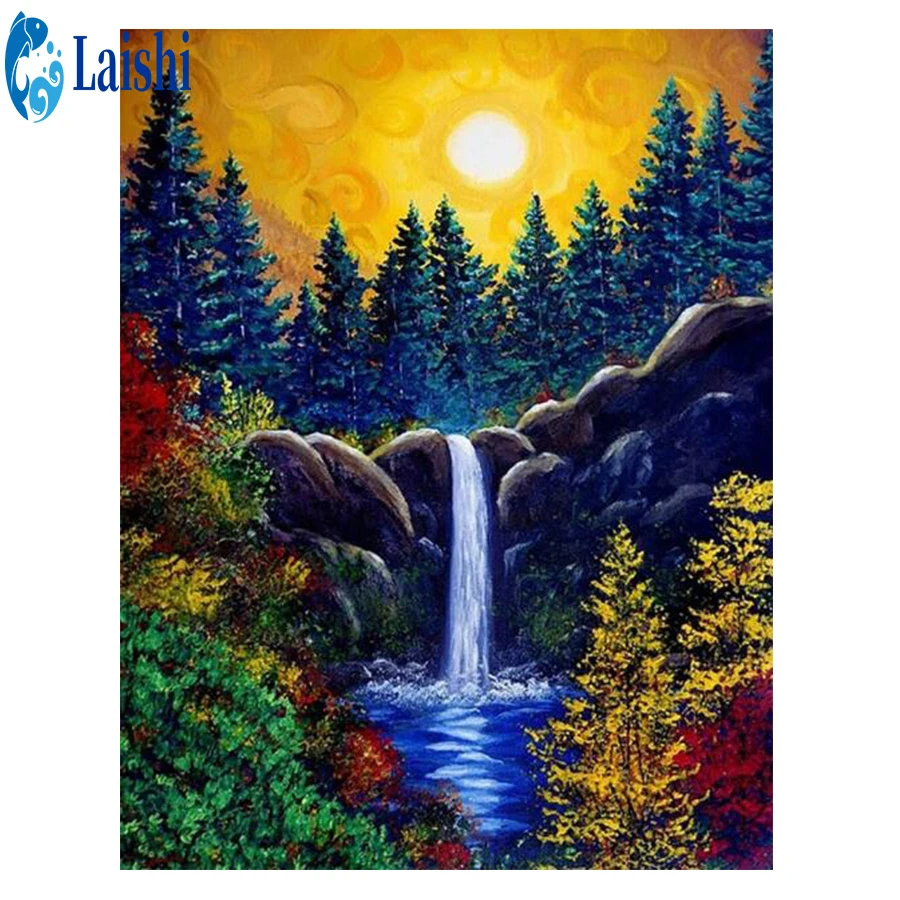 

5D DIY Diamond Painting Abstract forest landscape Rhinestone Embroidery Cross Stitch Kit Mosaic Diamond Art Home Decoration