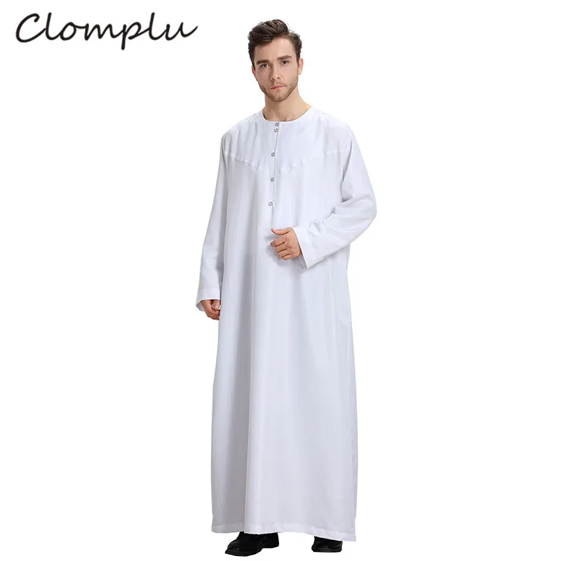 Мусульманская одежда Clomplu Jubba Thobe кафтан Дубай однотонная Повседневная