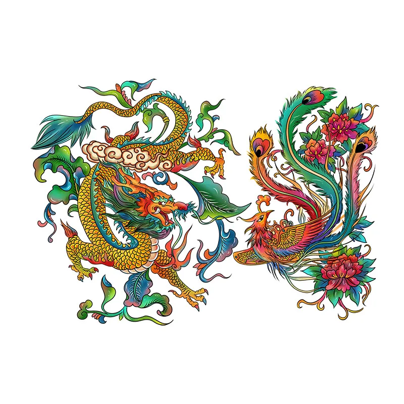 

Изысканные красочные драконы и фотообои Three Ratels QC536, традиционные художественные переводки для капота автомобиля, ноутбука, украшение для д...