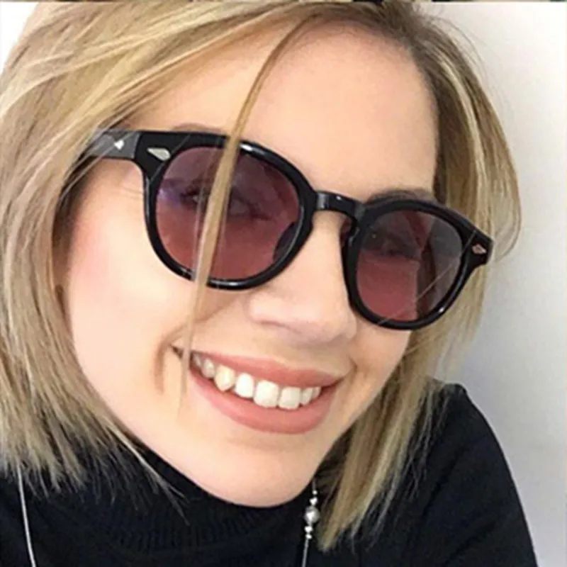 2020 винтажные круглые солнцезащитные очки в стиле Джонни Depp мужские с оттенком