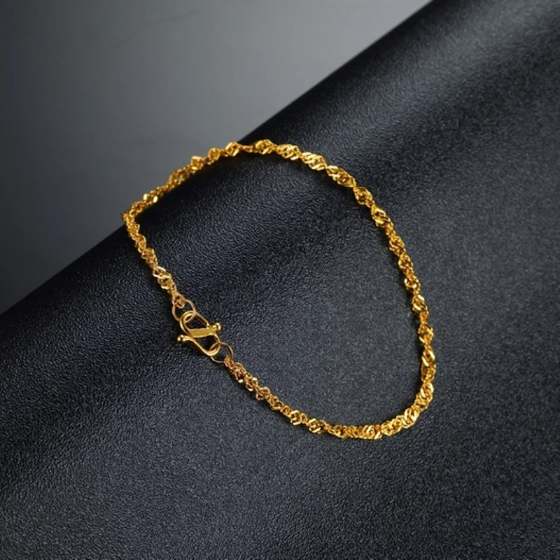 Женский браслет из желтого золота 24 к|Гибкие и жесткие браслеты| |