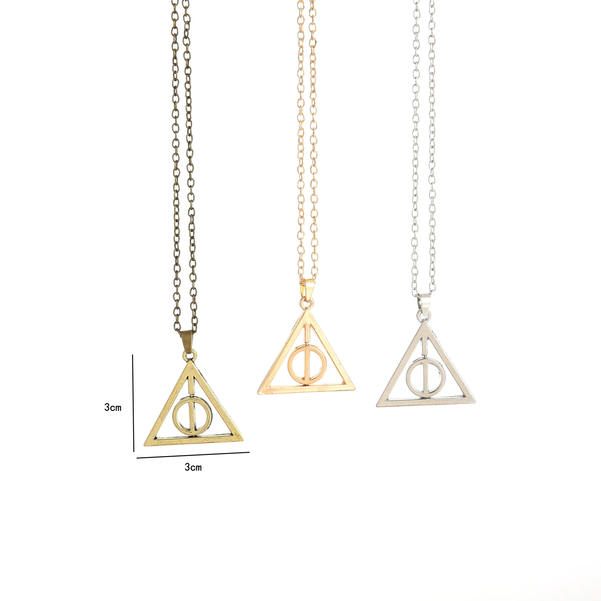 

30 Geometric round Time Rotating circle Harry series Triangle Multi-layer Rotatable Movie sign blessing lucky necklace jewelry