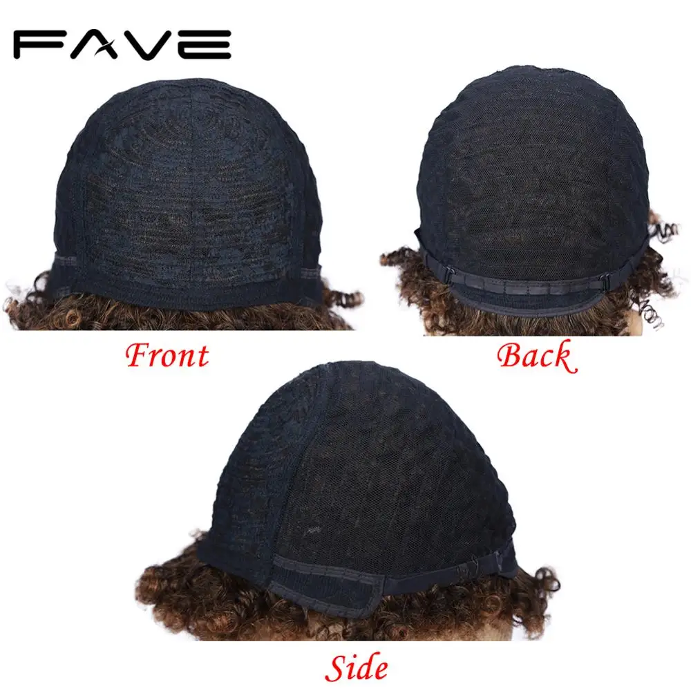 FAVE афро кудрявый парик средние коричневые короткие парики бразильские