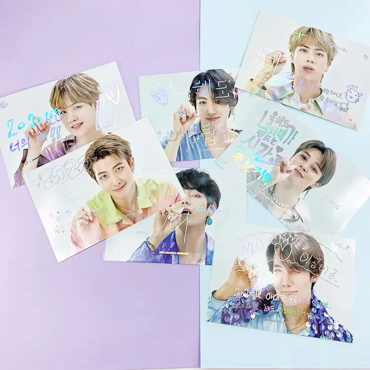 Южно корейские группы K POP Bangtan Boys 2020 SEASON'S плакат Почтовые открытки стены