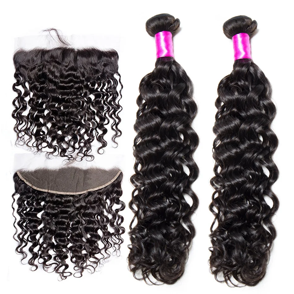 3 или 4 человеческие волосы пряди с фронтальным закрытием Alibele перуанские