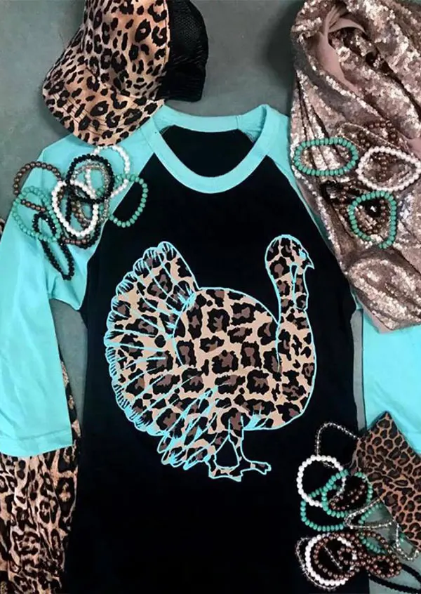 Для женщин дикий индюк с леопардовым принтом Бейсбол футболка Femme Графический