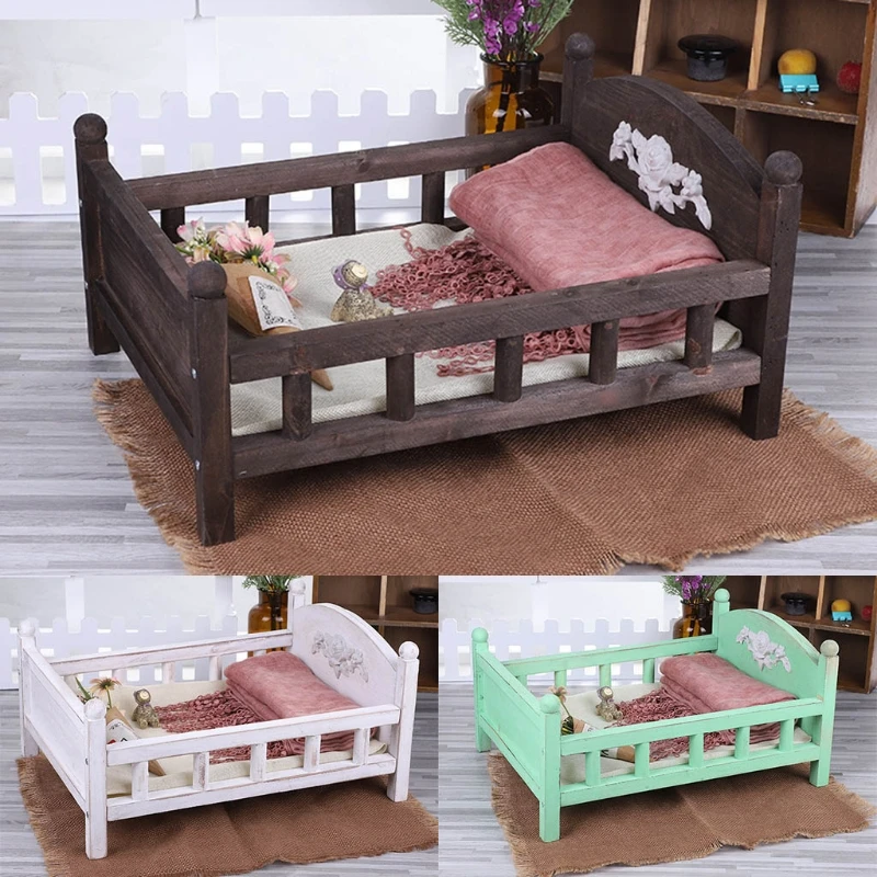 

Реквизит для фотосъемки новорожденных, деревянная кровать, диван-стол, съемная Мини-кровать, детская кроватка, аксессуары для фотосъемки