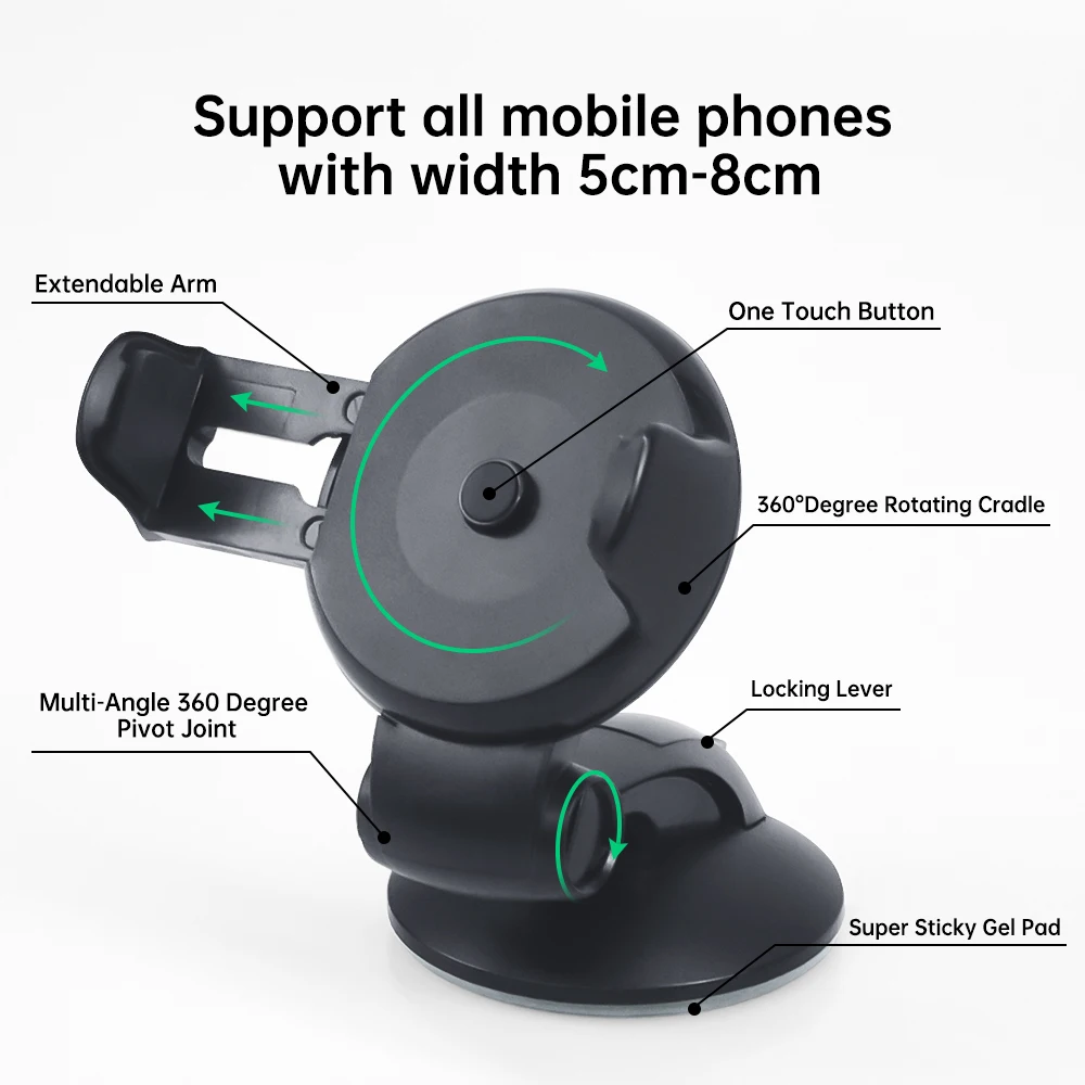 AUFU Universal Mobile Car Phone Holder For Phone in Car Holder Windshield Cell Stand Support Gravity sensing Auto Grip
