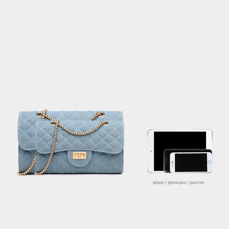 2020 новая изящная женская джинсовая ромбовидная сумка через плечо