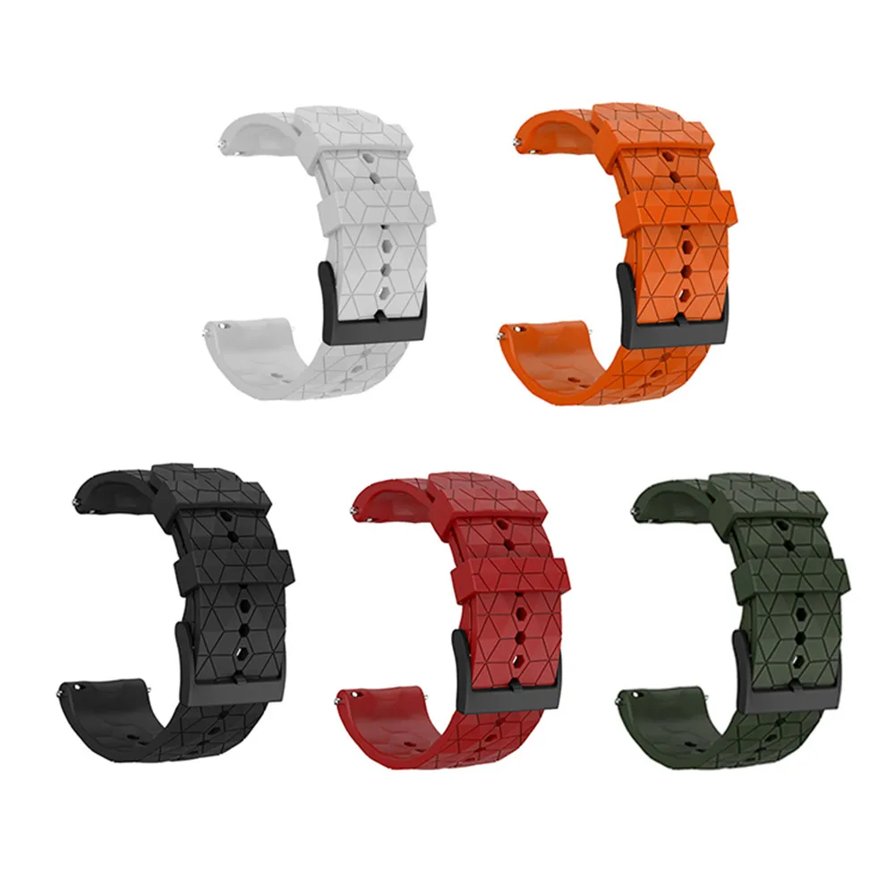 

24mm Soccer Pattern Silicone Watchband Strap for Suunto 9 Baro Copper/ Gold /GRAPHITE For Suunto 9 G1 ZH Wrist Band Bracelet