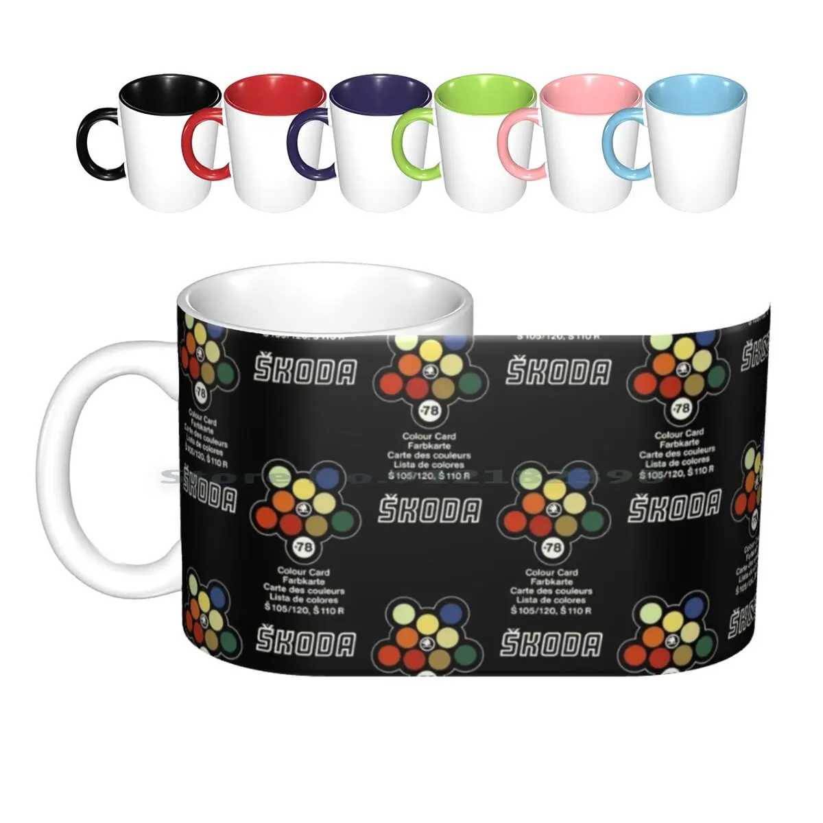 Skoda 1978 Colour Card Ceramic Mugs Coffee Cups Milk Tea Mug Skoda Estelle 1970s 1980s 70s 80s Car Cars Classic Classic Car