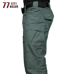 77 город убийца Тактический штаны Для мужчин Мульти-Карманный военный спортивные штаны Для мужчин Эластичность рабочие брюки боевые брюки-карго штаны Мужской S-3XL