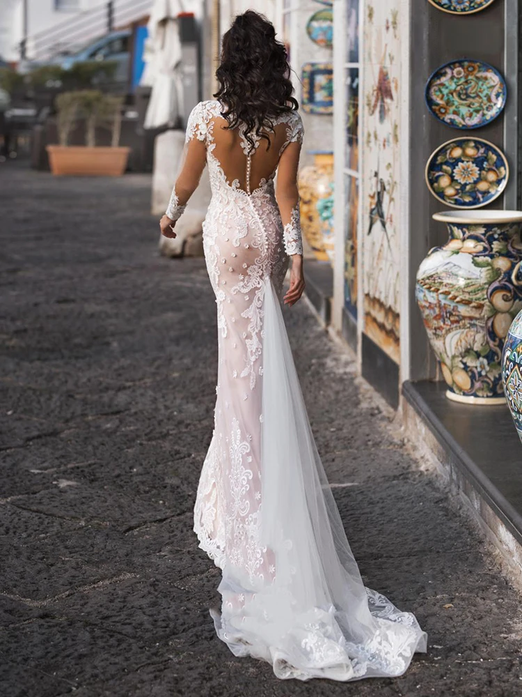 

Hi Shy Bride New simple wedding dress backless sleeveless design chiffon lace bride dresses princess dress plus size tailor-made