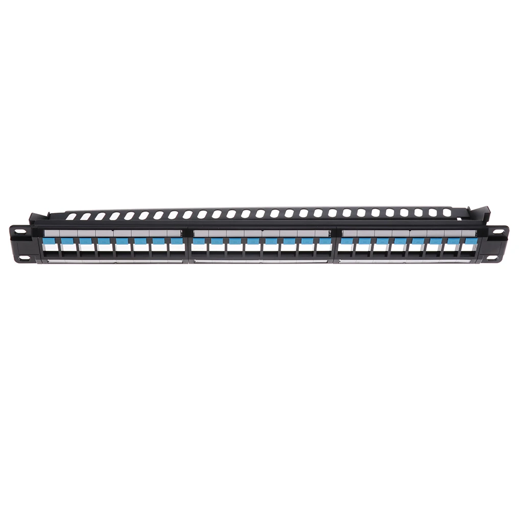 24 порта UTP Keystone Jack пустой патч-панель пластина Cat6 Ethernet RJ-45 19' в