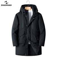 shan bao 5xl 6xl 7xl 8xl mens hooded long down jacket classic brand clothing thick warm comfortable casual loose 90 down coat