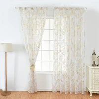 european feather design cute curtains drape for living room balcony window leaf tulle voile sheer blinds curtain decor