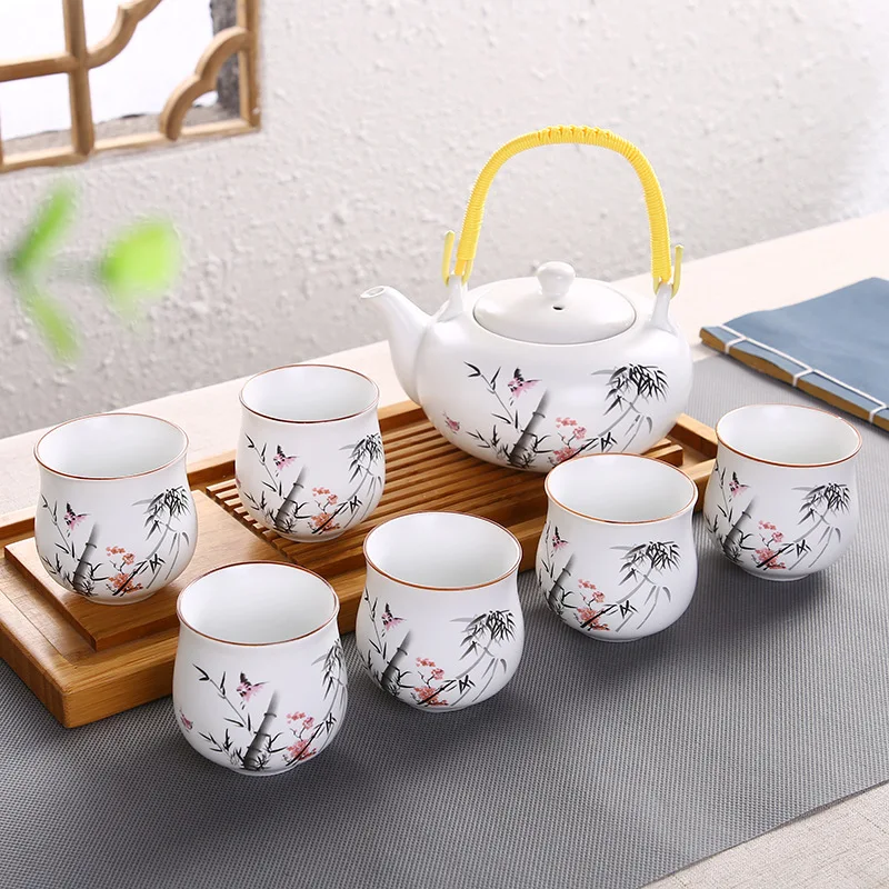 7 шт. фарфоровая глазурь ручной работы цветной чайный набор кунг-фу чайная чаша Zen