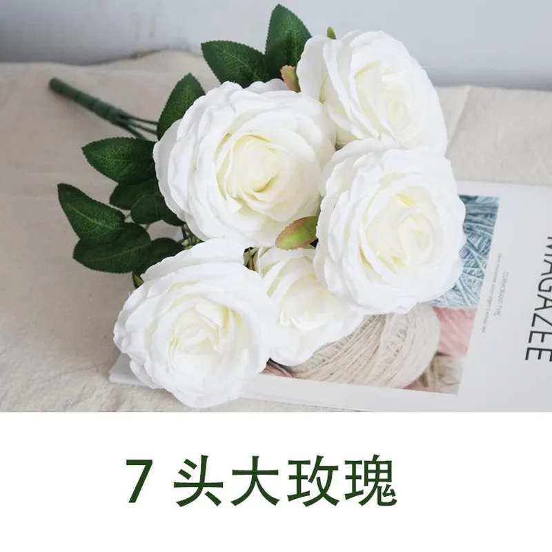 Свадебная искусственная Роза большая крутящаяся роза с 7 головками свадебное
