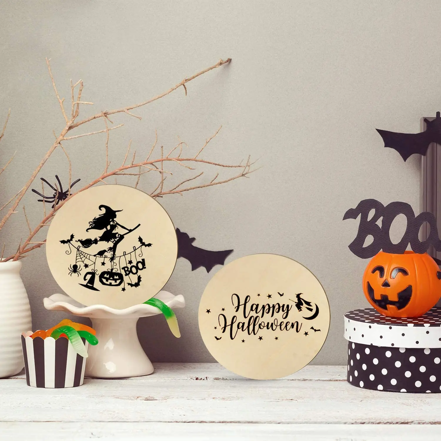 Диаметр 1-10 см Φ круглые деревянные ломтики круги диски для рукоделия детская