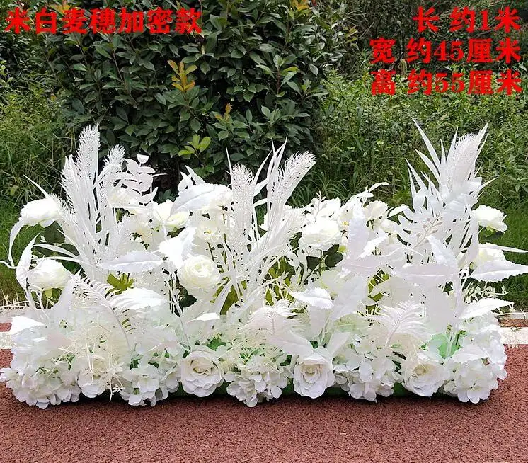 

The new wedding road leading flower row wedding T stage stage decoration flower wedding forest props Roman column road leading f