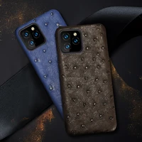 genuine ostrich leather phone case for iphone 13 pro max 12 mini 12 11 pro max x xs max xr 6 8 6s 7 plus 5s se 2020 luxury cover