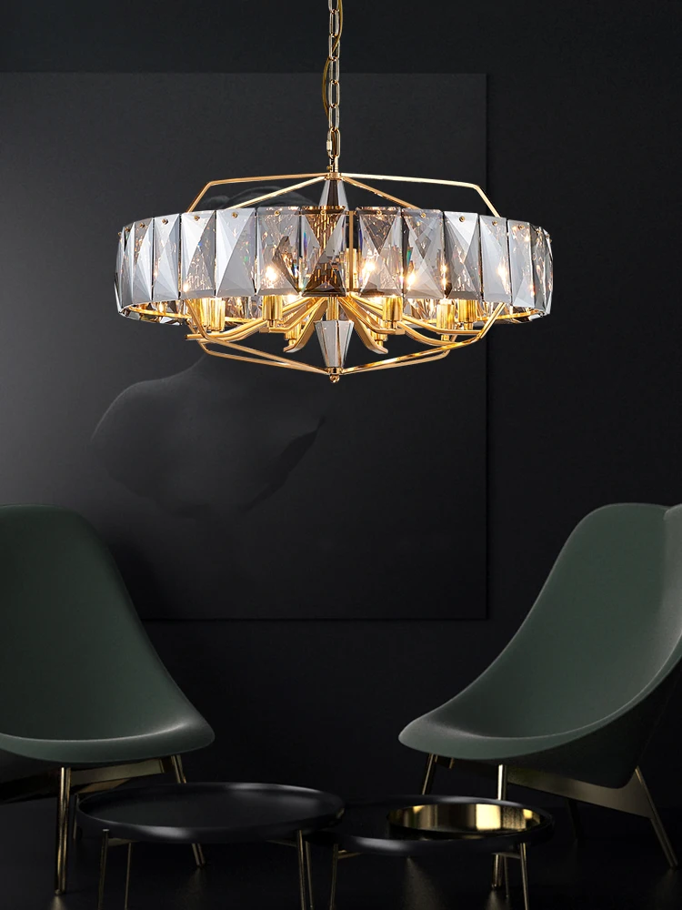 

Postmodern Luxury LED Chandelier Living Room Bedroom Dining Room Creative Villa Study Personality Hotel Crystal Hanging Lights