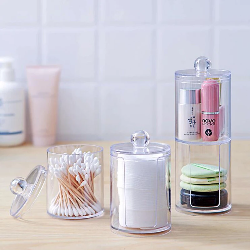 Акриловый Органайзер для макияжа ватные палочки контейнер ватных палочек