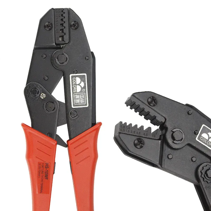 

HS-10WF crimping pliers for insulated non-insulated ferrules tube terminals self-adjusting 0.25-10mm2 23-7AWG brand tools