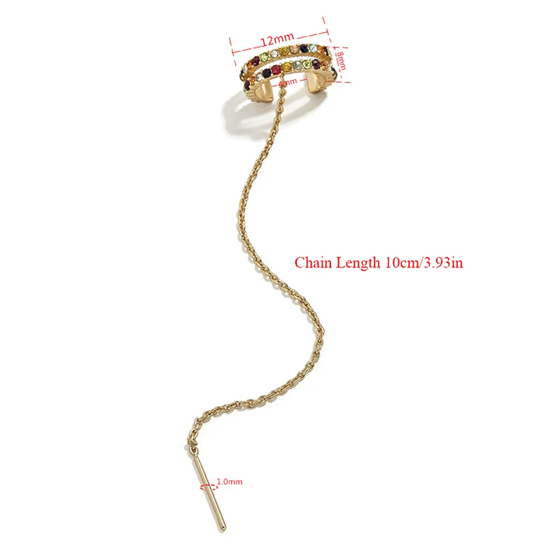 

1 PC Ear Clip Long Tassel Earrings For Women 2020 Crystal Ear Cuff Earring Ear Line Fashion Jewelry Gift Hoop Earrings Chain