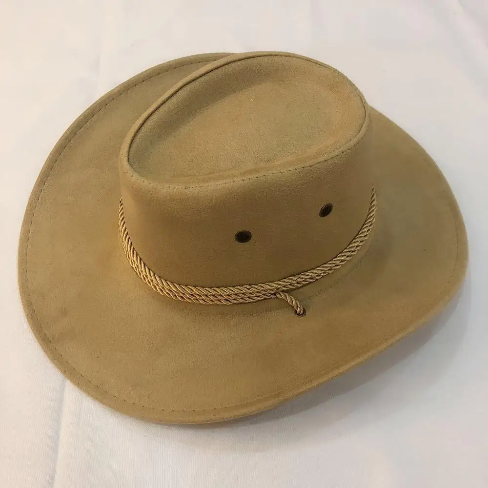 

Cowboy Hat Suede Spring Summer Man Caps Shade Horse Riding Outdoor Solid Color High Quality New Fashion