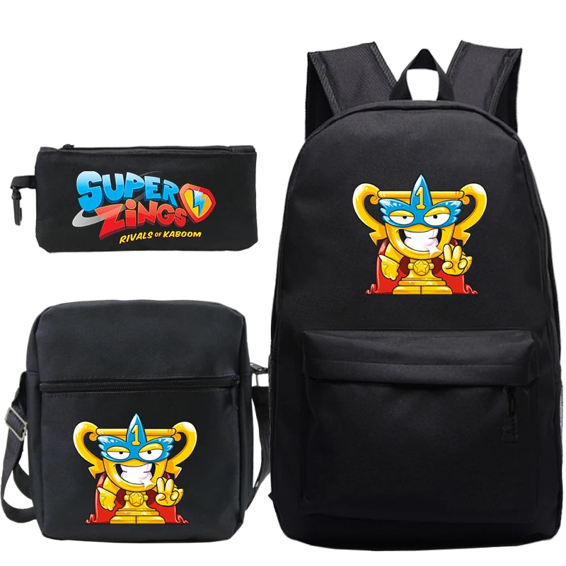 

Super Zings 3 Pcs/set Backpack Cartoon Superzings Schoolbag Travel Laptop Bag (3pcs Set/rucksack Crossbody Bag Pen Bag) Mochila