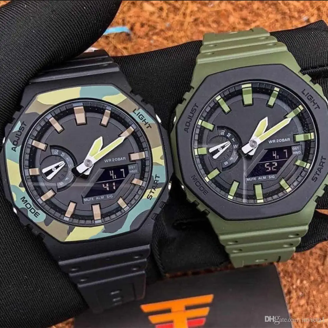 

New 2100 LED Dual Display Men's Sports Watch Royal Oak Electronic Digital Watch All functions can be operated High quality