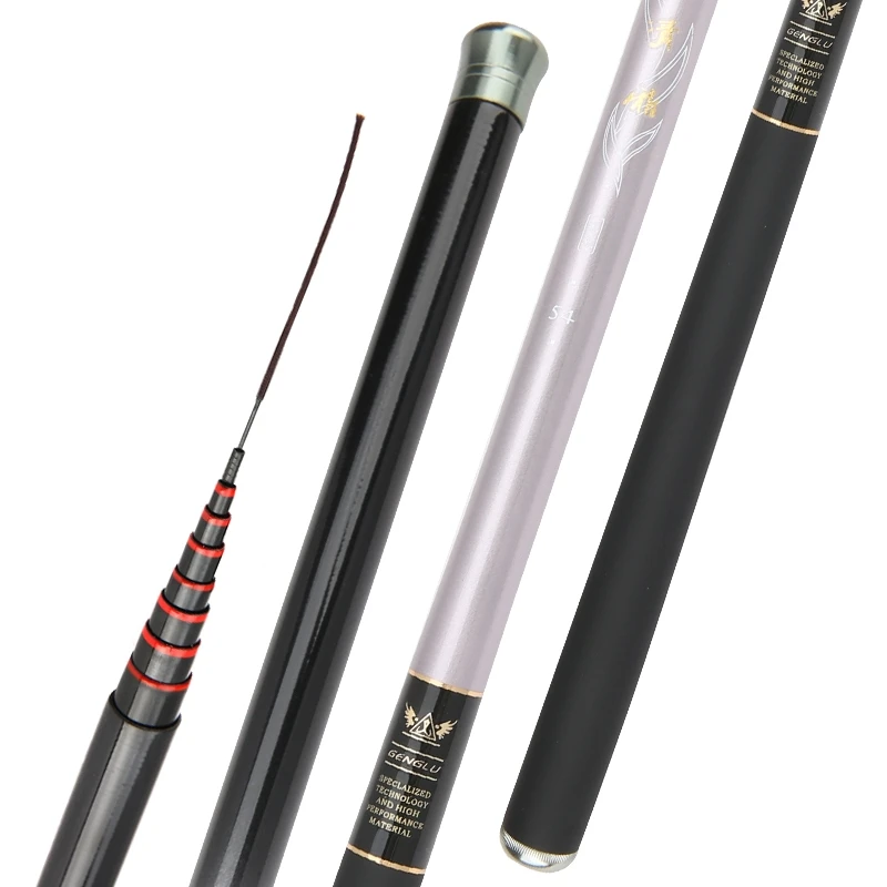 Рыболовная телескопическая удочка сверхсветильник из твердого углеволокна для