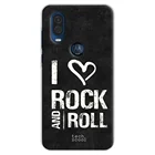FunnyTechЧехол для Motorola One Vision l Чехол I love Rock and roll черный фон