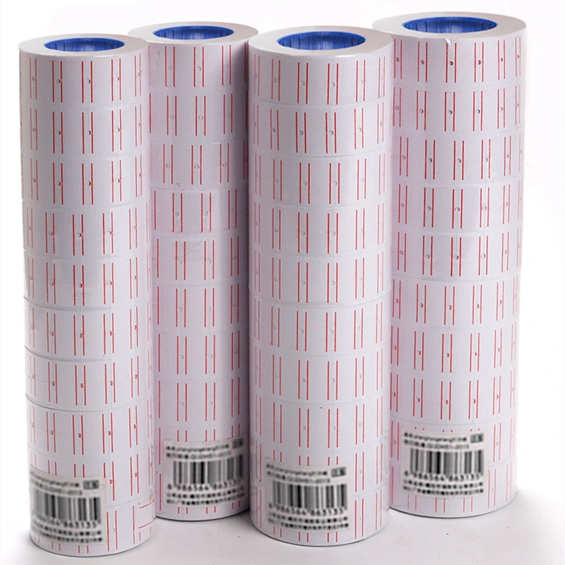 

9000 Stickers White Commodity Coding Machine Supermarket Price Label Sticker Adhesive Price Tag Machine Single Row Price Paper