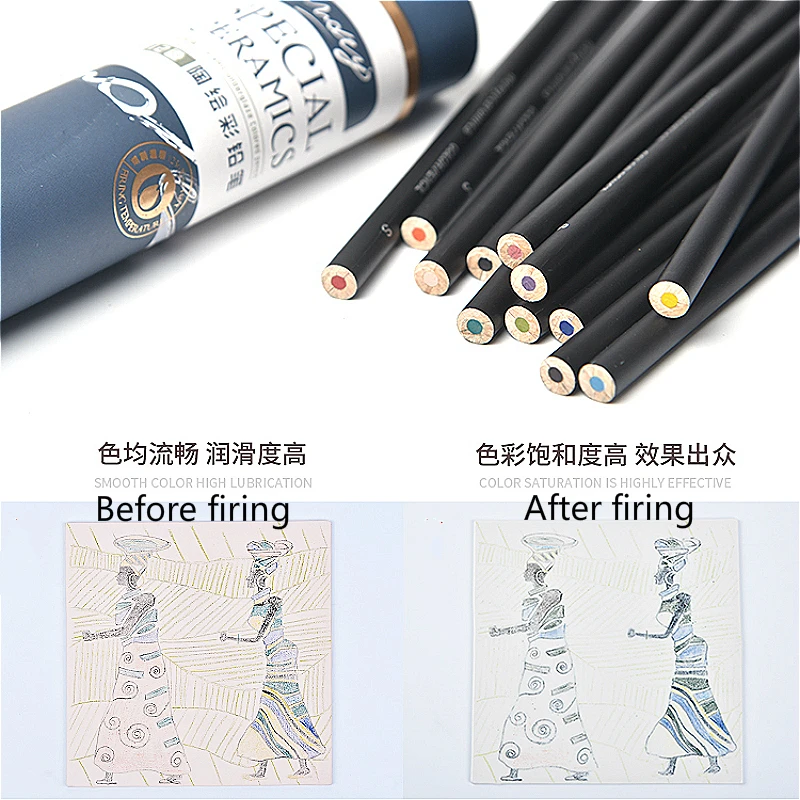 Керамическая глина DIY живопись ручная роспись под глазурью цветной карандаш