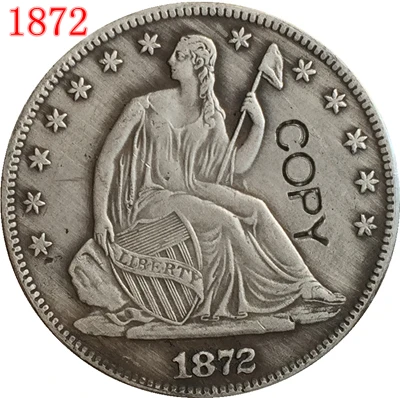 

USA 1872 P,CC,S SEATED LIBERTY HALF DOLLAR COPY COINS