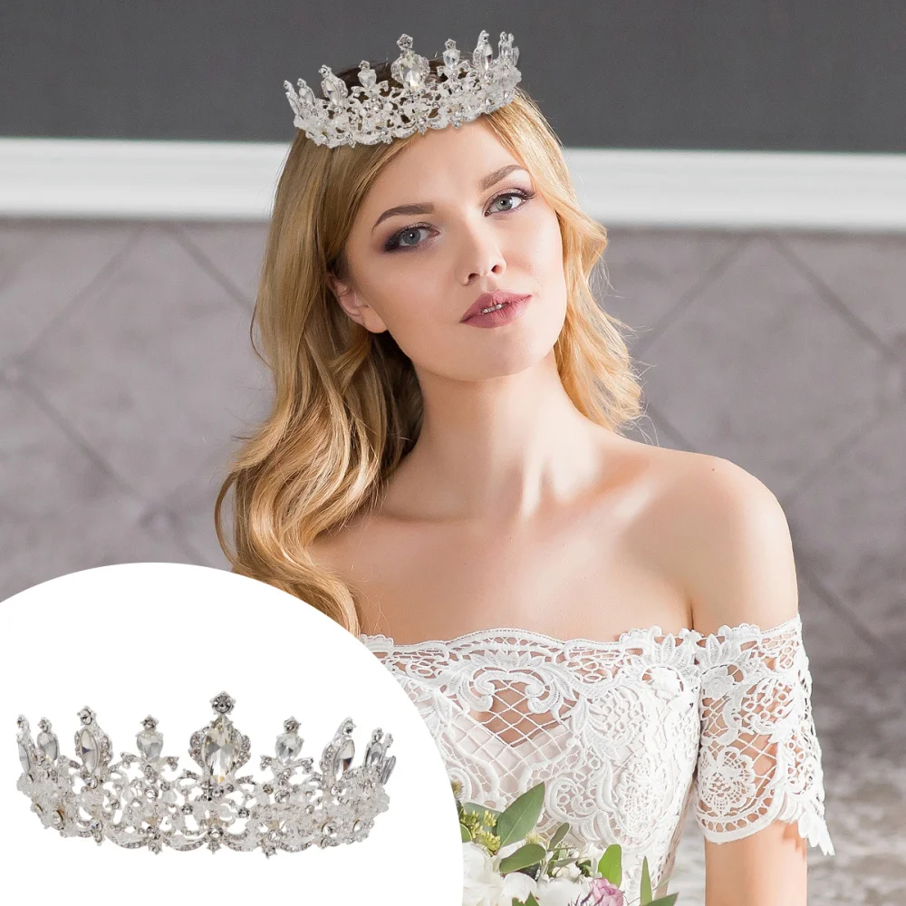 

Барокко Корона винтажная Стразы свадебная тиара из сплава для конкурса тиара