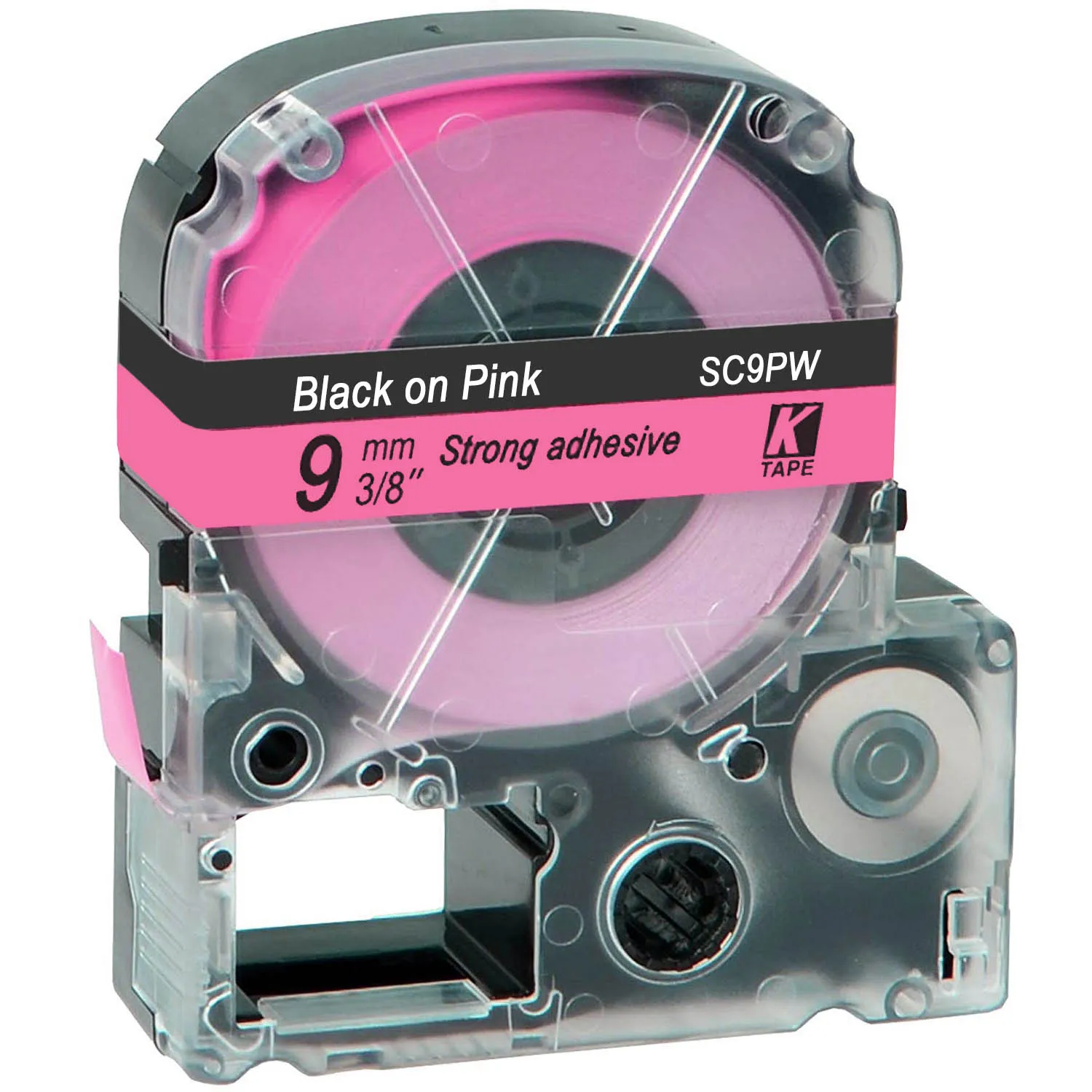 CIDY 1 шт. 9 мм черный на белом SS9KW/LC-3WBN LC-3WBN9 LC 3WBN лента для kingjim/epson Для LW300 LW400 с Заводской ценой - Цвет: black on pink