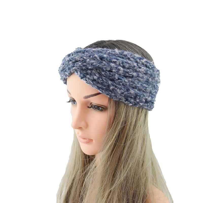2019 зимняя теплая вязаная повязка на голову с ушами тюрбан для женщин женский