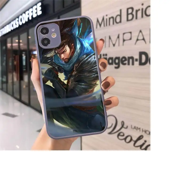 

anime cartoon game Yasuo Phone Case Matte Transparent for iPhone 7 8 11 12 s mini pro X XS XR MAX Plus cover funda