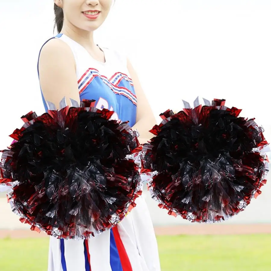 2 цвета прочные помпоны для Черлидинга танцевальной вечеринки школы спортивных
