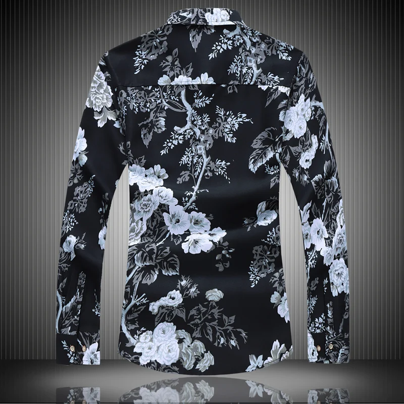 Мужская рубашка с коротким рукавом 100% хлопок цветочным принтом | одежда